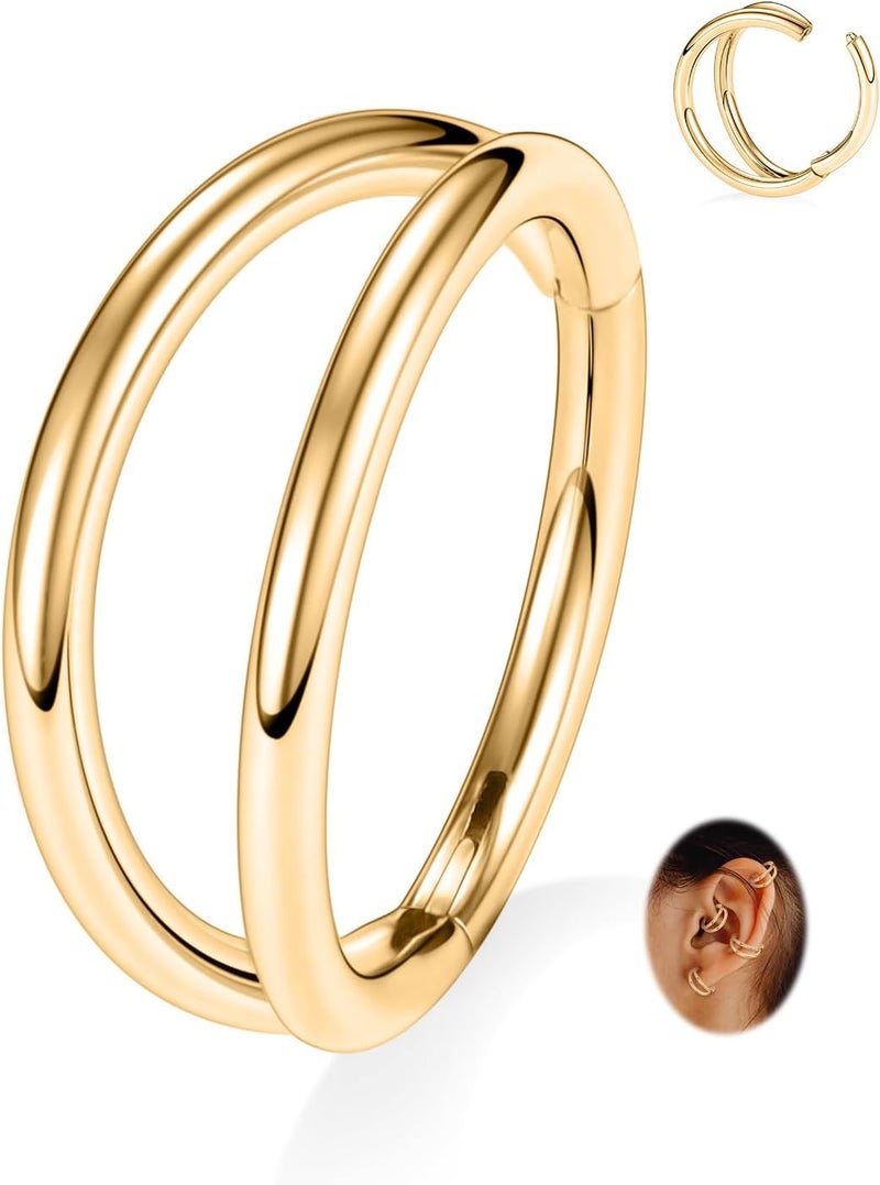 FUNLMO Store 316L Surgical Steel Nose Hoop Septum Conch Piercing Jewelry Cartilage Daith Helix Tragus Rook Lobe Earring Triple/Double Nose Lip Ring 20G 18G 16G - Image 1